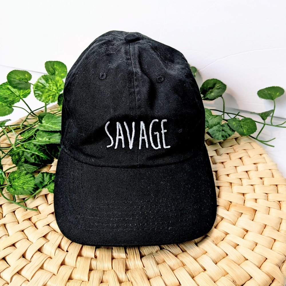 DAVIS AND YOUNG GRAPHIC BLACK BASEBALL CAP (SAVAGE ) HAT